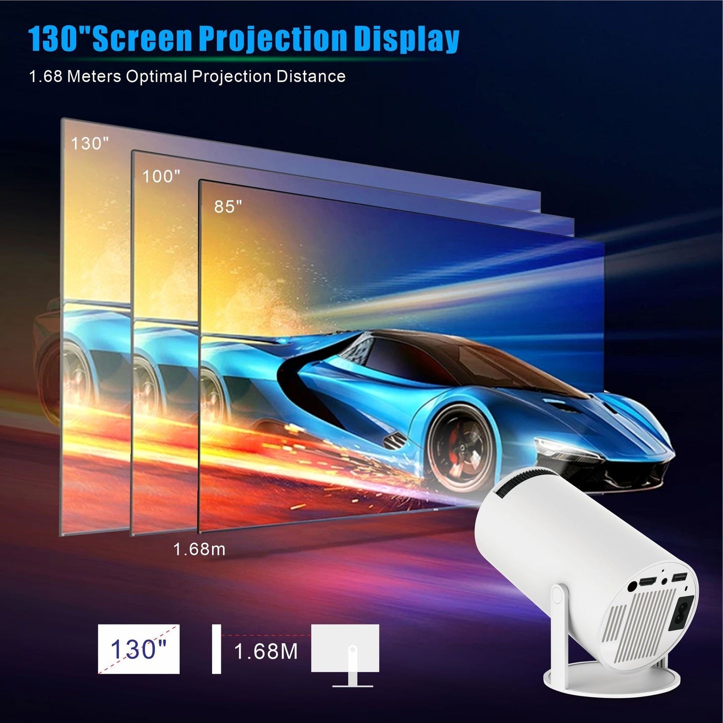 The AwesomeVision Smart™ Home 4K Portable Projector